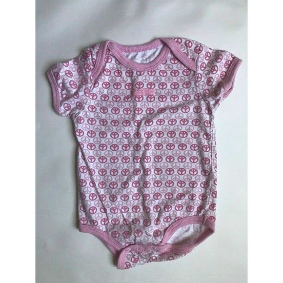 Girl's Size 9m 6-9 Months Lot of 3 Calvin Klein Peace Sign Tops in Pink, White - Picture 3 of 7